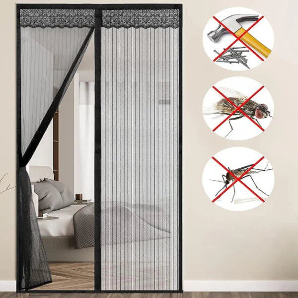 Plasă magnetică Anti-Insecte, 210x100cm, Pentru toate tipurile de uși (1+1 GRATIS)